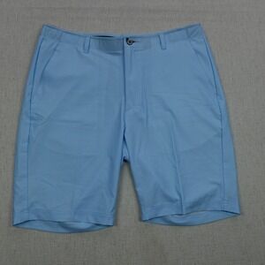 Pebble Beach Golf Shorts 36 Striped Blue Mid Rise Stretch Workwear Lightweight